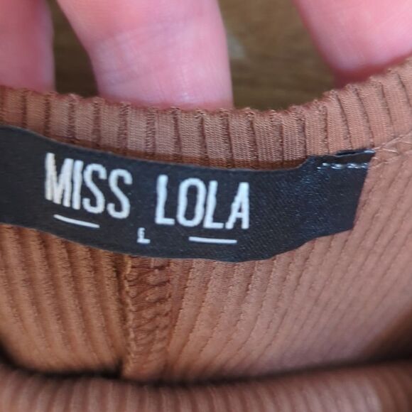 Miss Lola Sleeveless Unitard Romper Cafe Mocha L NWOT - Picture 4 of 5